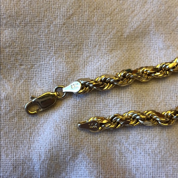 10K gold semi-hollow rope chain 24 inch!!! - Picture 3 of 5